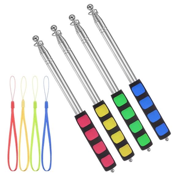 Uxcell 4 Pack Flag Pole - Telescopic Handheld Flagpoles, Stainless Steel Tour Guide Portable Flag Pole 6.56 ft 10 in