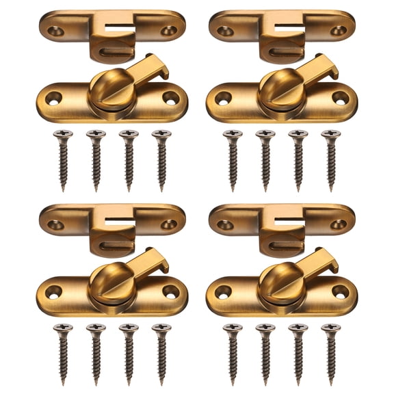 Uxcell 4-Pack Flip Latch Gate Latch, 3 Inch Flip Sliding Barn Door Lock 90/180 Degree Slide Locks [Yellow Bronze]