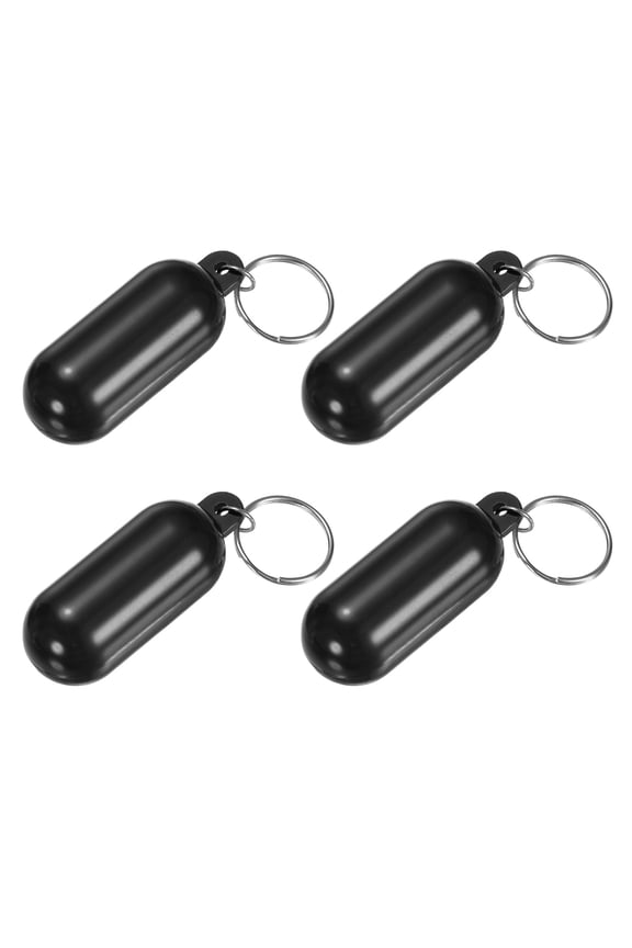 4-Pack Floating Key Chain for Boating, Waterproof Bright Color Key Rings for Outdoor Water Sport [Black]
