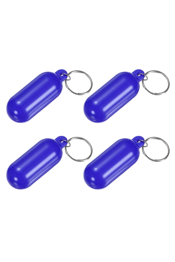 4-Pack Floating Key Chain for Boating, Waterproof Bright Color Key Rings for Outdoor Water Sport [Blue]