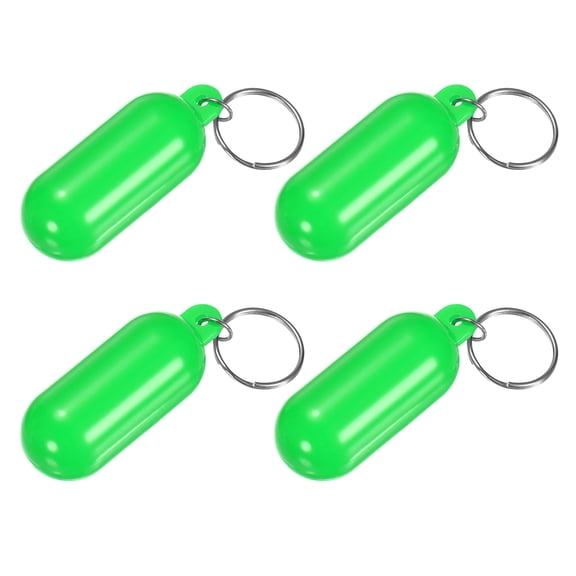 Uxcell 4-Pack Floating Key Chain for Boating, Waterproof Bright Color Key Rings for Outdoor Water Sport [Green]