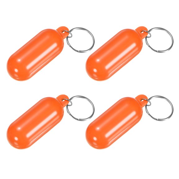 Uxcell 4-Pack Floating Key Chain for Boating, Waterproof Bright Color Key Rings for Outdoor Water Sport [Orange Red]