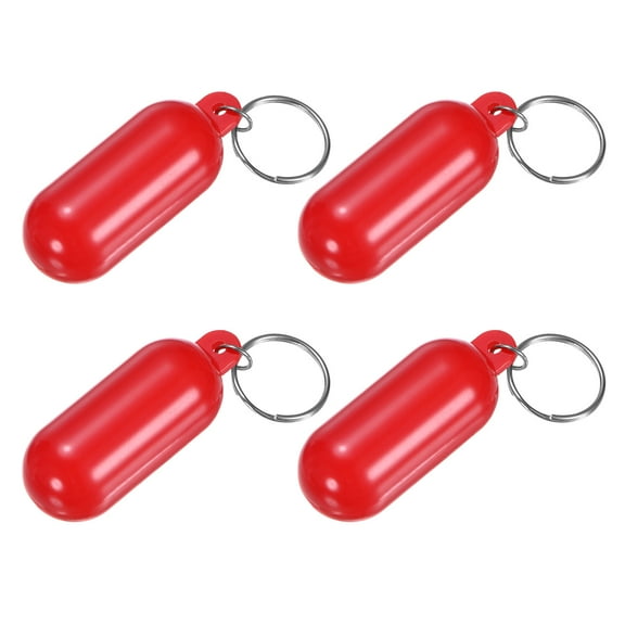 Uxcell 4-Pack Floating Key Chain for Boating, Waterproof Bright Color Key Rings for Outdoor Water Sport [Red]