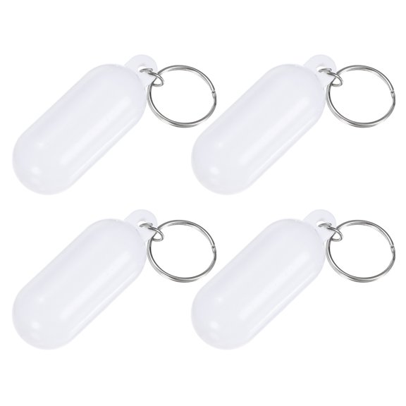 Uxcell 4-Pack Floating Key Chain for Boating, Waterproof Bright Color Key Rings for Outdoor Water Sport [White]