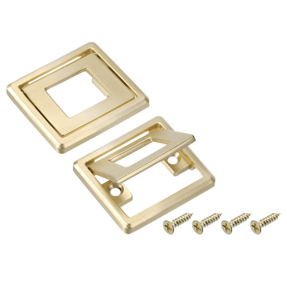 Uxcell 4 Pack Flush Pull Handle, 1.3 Inch Hole Center Recessed Furniture Grip, Gold