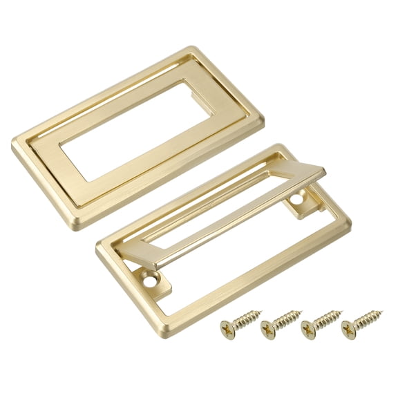 Uxcell 4 Pack Flush Pull Handle, 2.5 Inch Hole Center Recessed Furniture Grip, Gold