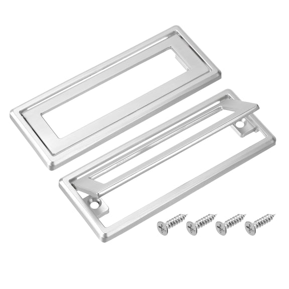 Uxcell 4 Pack Flush Pull Handle, 3.8 Inch Hole Center Recessed Furniture Grip, Silver