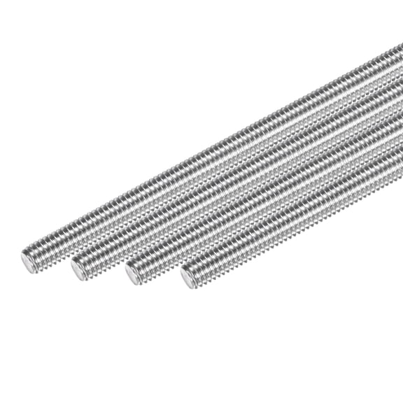Uxcell 4-Pack Fully Threaded Rod, M6x130mm 304 Stainless Steel Right Hand Thread Bar Studs