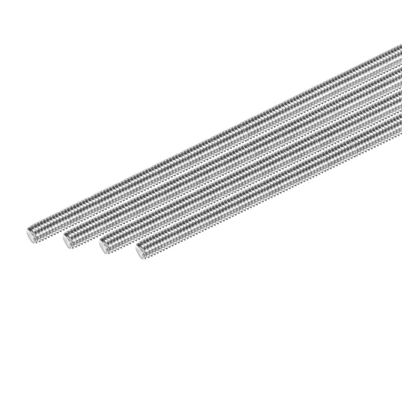 Uxcell 4-Pack Fully Threaded Rod, M6x200mm 304 Stainless Steel Right Hand Thread Bar Studs