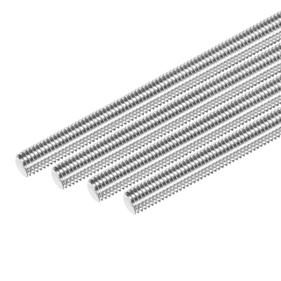 Uxcell 4-Pack Fully Threaded Rod, M8x100mm 304 Stainless Steel Right Hand Thread Bar Studs