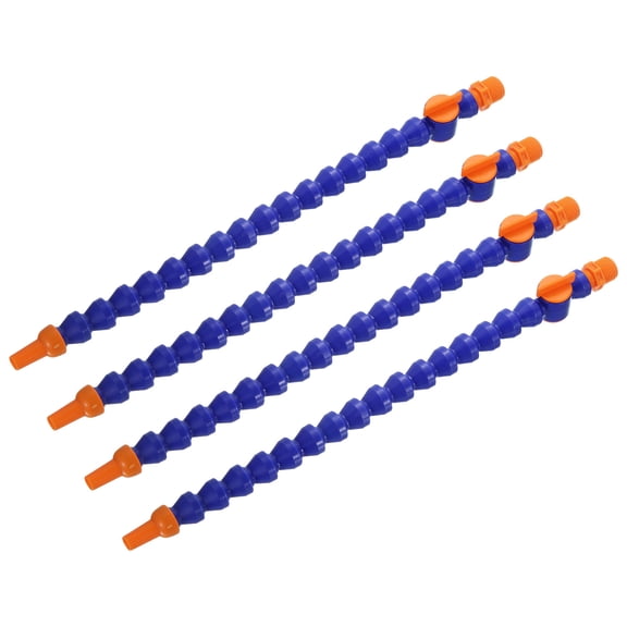Uxcell 4 Pack G1/2" Thread Flexible Water Oil Coolant Pipe Hose, 400mm Plastic Adjustable Round Nozzle Cooling Pipe Hose with Switch and Internal Tube for Lathe CNC Water Cooling System