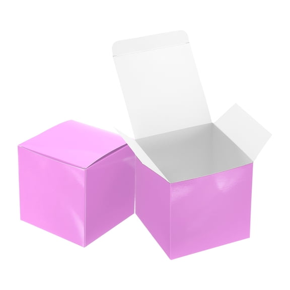 Uxcell 4 Pack Gift Boxes, 5.9" Square Cardboard Craft Box with Lids, Favor Treat Candy Container for Gift Wrapping, Wedding, Holiday, Birthday, Graduation, Party Supplies, Purple