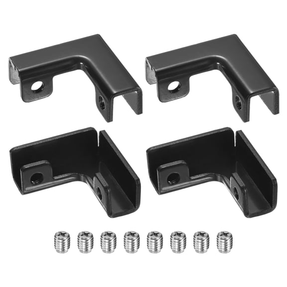 Uxcell 4-Pack Glass Clamps, Aluminum Alloy L-Shaped Glass Connector Clip Holder for 11-12mm Thickness Panels/Aquarium [Black]