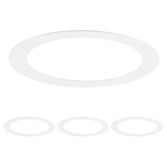 Uxcell 4-Pack Goof Rings for 3" Recessed Lights, 3" ID 4.1" OD Durable Steel Trim Ring Flush Mount Matte White