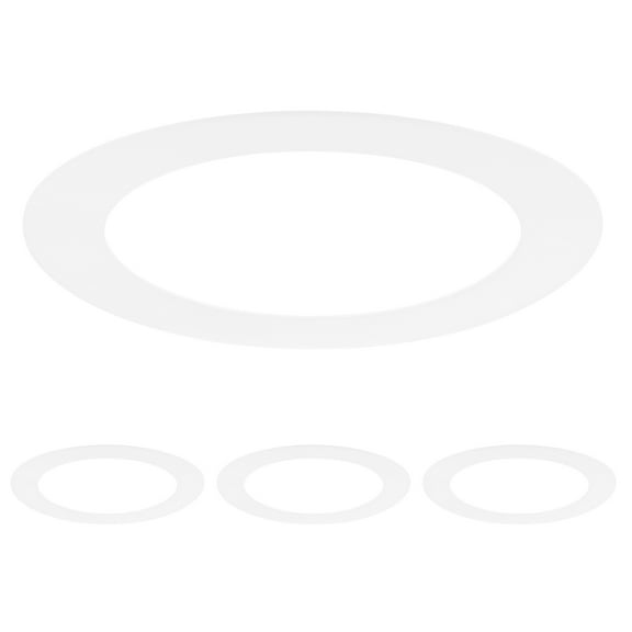 Uxcell 4-Pack Goof Rings for 5" Recessed Lights, 4.5" ID 6.3" OD Durable Plastic Trim Ring Flush Mount White