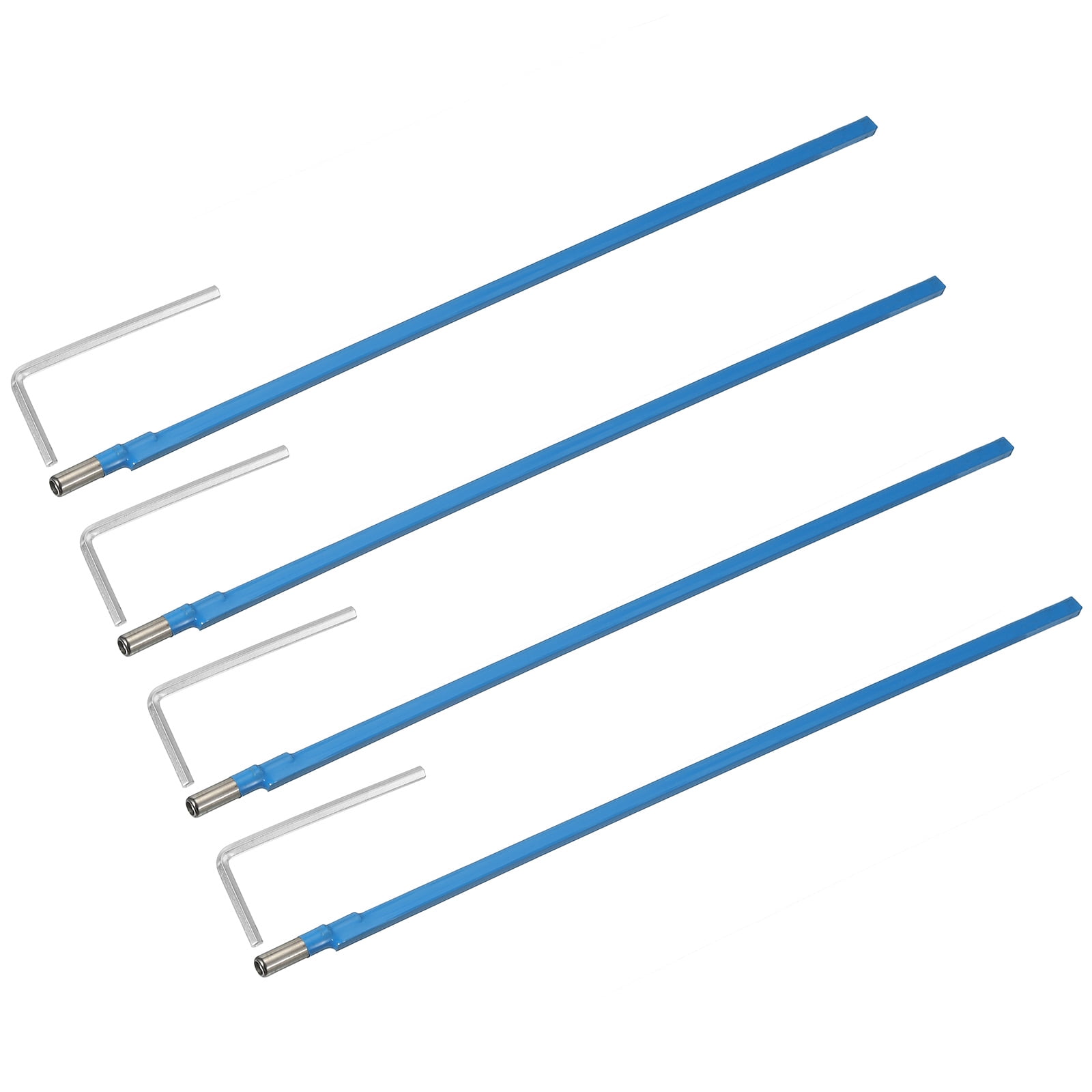 Uxcell 4 Pack Guitar Two Way Rod, 380mm Low-Profile Guitar Rod with 4mm L-Wrench, Luthier Tools for Electric Acoustic Bass Guitars Neck Repair Adjustment, Blue