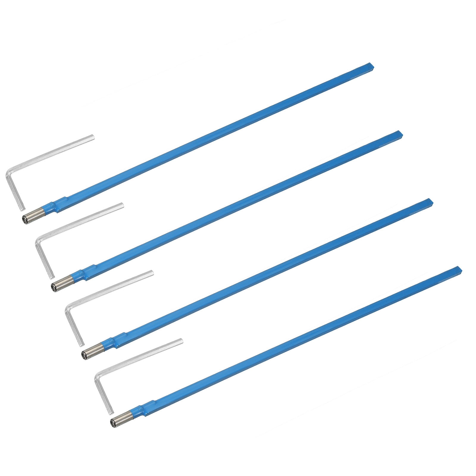 Uxcell 4 Pack Guitar Two Way Rod, 400mm Low-Profile Guitar Rod with 4mm L-Wrench, Luthier Tools for Electric Acoustic Bass Guitars Neck Repair Adjustment, Blue