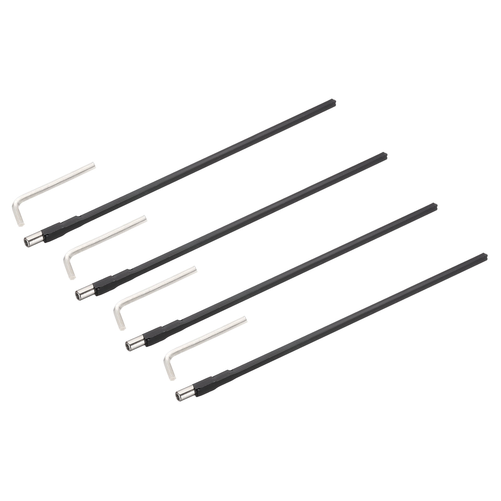 Uxcell 4 Pack Guitar Two Way Rod, 410mm Low-Profile Guitar Rod with 4mm L-Wrench, Luthier Tools for Electric Acoustic Bass Guitars Neck Repair Adjustment, Black