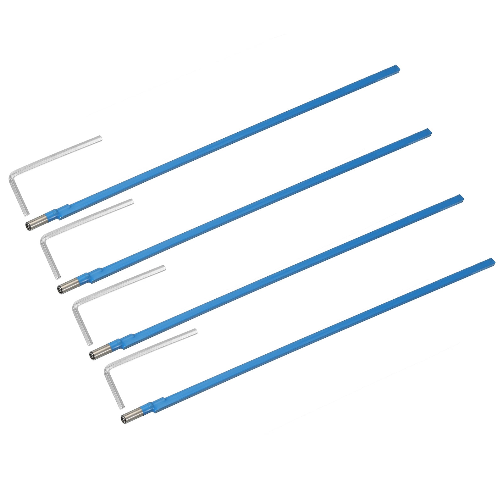 Uxcell 4 Pack Guitar Two Way Rod, 420mm Low-Profile Guitar Rod with 4mm L-Wrench, Luthier Tools for Electric Acoustic Bass Guitars Neck Repair Adjustment, Blue