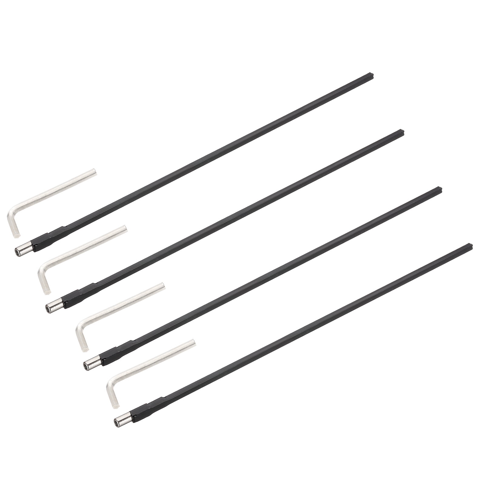 Uxcell 4 Pack Guitar Two Way Rod, 460mm Low-Profile Guitar Rod with 4mm L-Wrench, Luthier Tools for Electric Acoustic Bass Guitars Neck Repair Adjustment, Black