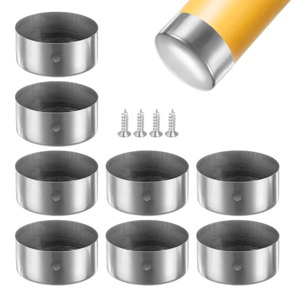 Uxcell 4-Pack Handrail End Caps, 1.97 Inch/50mm Diameter Stainless Steel
