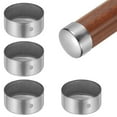 thumbnail image 1 of Uxcell 4 Pack Handrail End Caps, 45mm(1.77") Stainless Steel Round Handrail End Cover Hand Railing Fittings Protector for Wooden Staircase Handrails Guardrail Furniture, Steel Color, 1 of 6