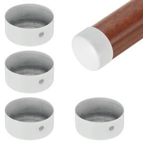 Uxcell 4 Pack Handrail End Caps, 50mm(1.97") Stainless Steel Round Handrail End Cover Hand Railing Fittings Protector for Wooden Staircase Handrails Guardrail Furniture, White