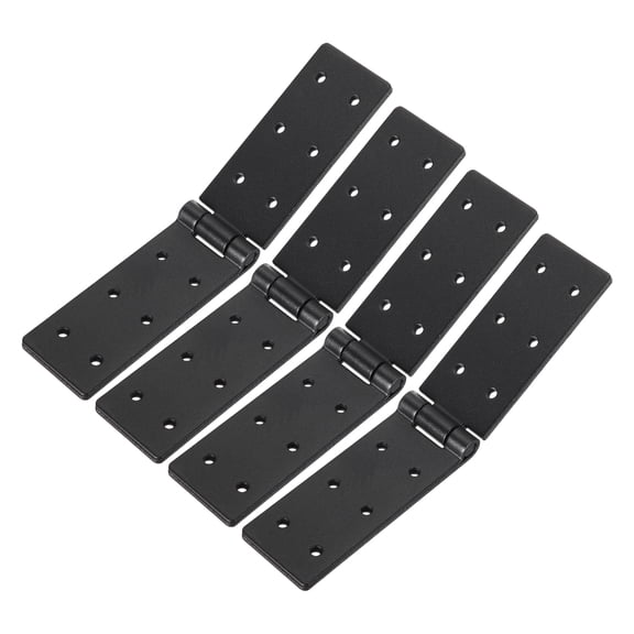 Uxcell 4 Pack Heavy Duty Gate Hinges, Adjustable 270, 7.8"x1.6" Black, Iron Folding Barn Door Hinges for Wood Fence Yard Gate Garage Farm