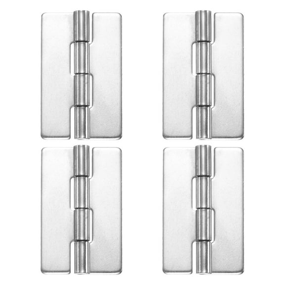 Uxcell 4 Pack Heavy Duty Weldable Hinges, 2" x 1.26" x 0.06" Weld on Butt Hinge 304 Stainless Steel Folding Metal Gate Hinges for Trailer Doors, Silver