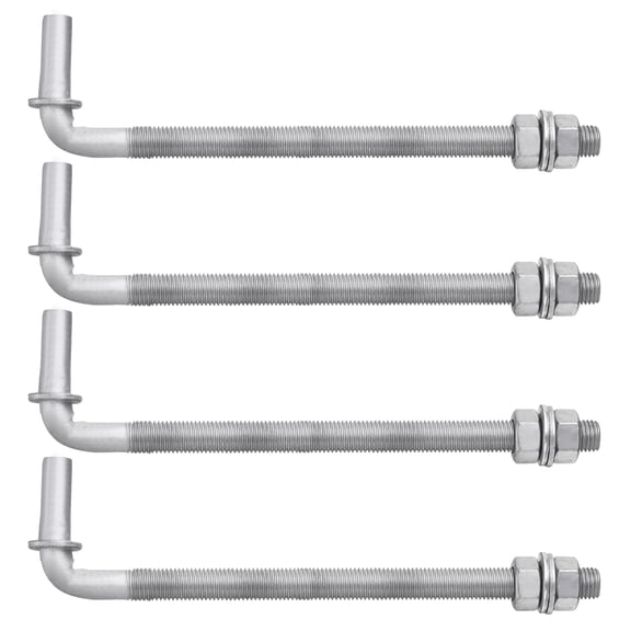 Uxcell 4 Pack J Bolt Gate Hinge, 10" Galvanized Steel Farm Gate Hinges, J-Bolt Chain Link Fence with 5/8" Male Pin for Back Yard