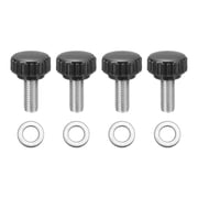Uxcell 4 Pack Knurled Clamping Knobs, M8 x 20mm Metric 304 Stainless Steel Male Thread Thumb Screws 22mm Width Knurled Handle Bolts Grip with Washers for Machine Umbrella Base Replacement