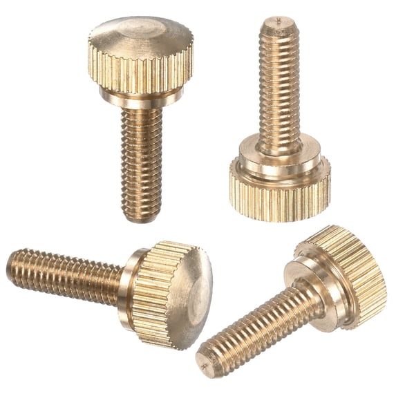 Uxcell 4-Pack Knurled Thumb Screws, M5x16mm Solid Brass Flat Head Knobs ...