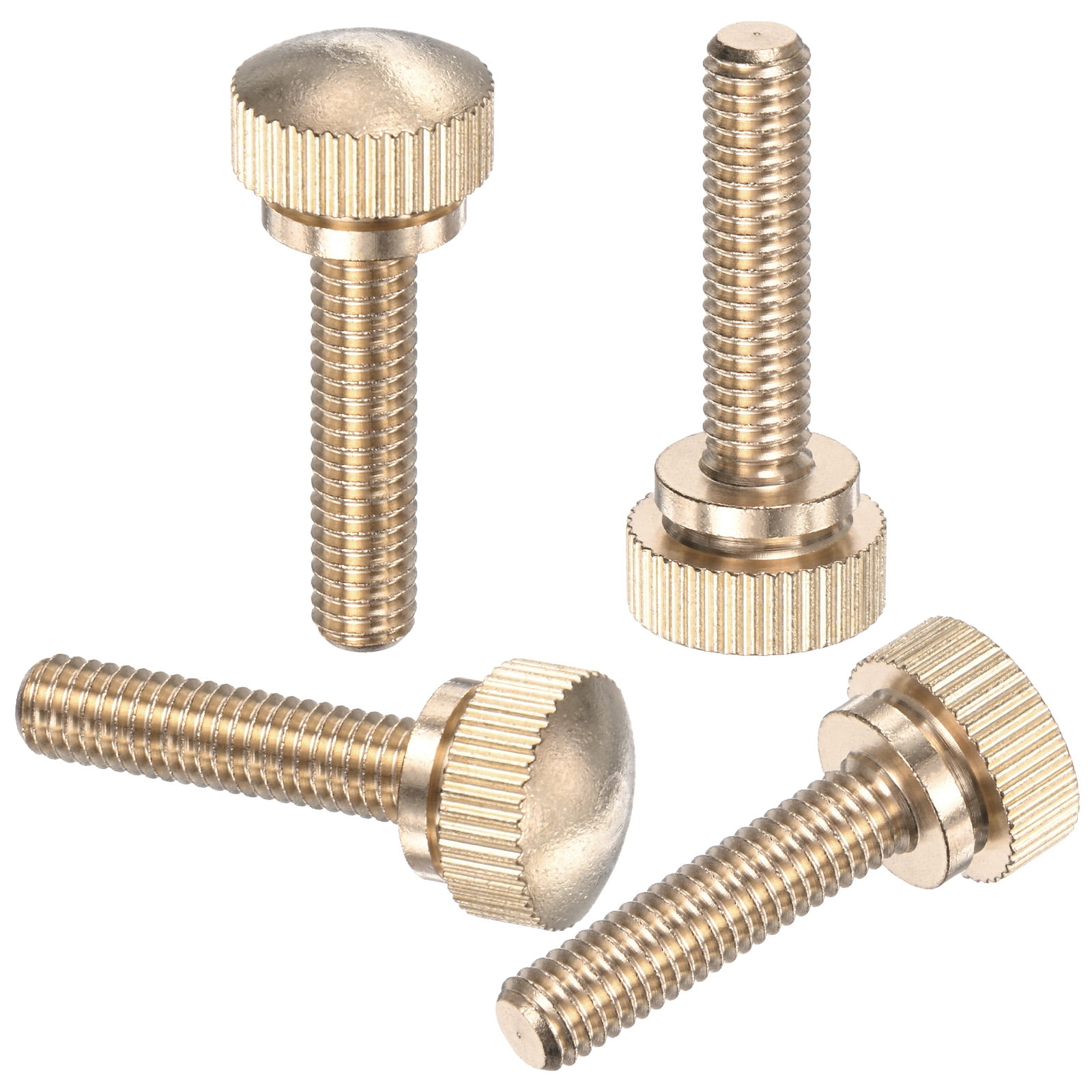 Knurled Thumb Screws, M3x8mm Brass Shoulder Grip Knobs, Nickel Plated