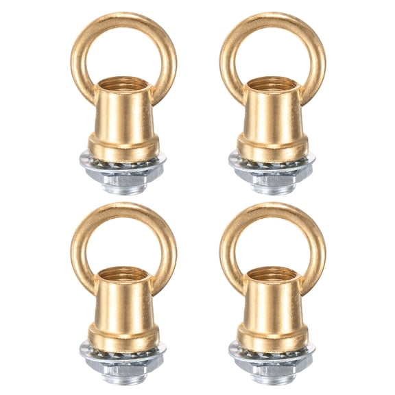 Uxcell 4-Pack Lifting Eye Nut, 5kg Max Load 14mm ID M10 Light Fixture Hooks Ring Nuts for Hanging Lamp Chandelier[French Gold]