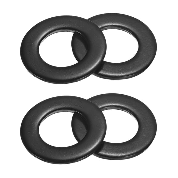 Uxcell 4-Pack M27 Flat Washers, Metric 50mm OD 4mm Thick 304 Stainless Steel Washers for Bolts Screws Nuts[Black Galvanized]