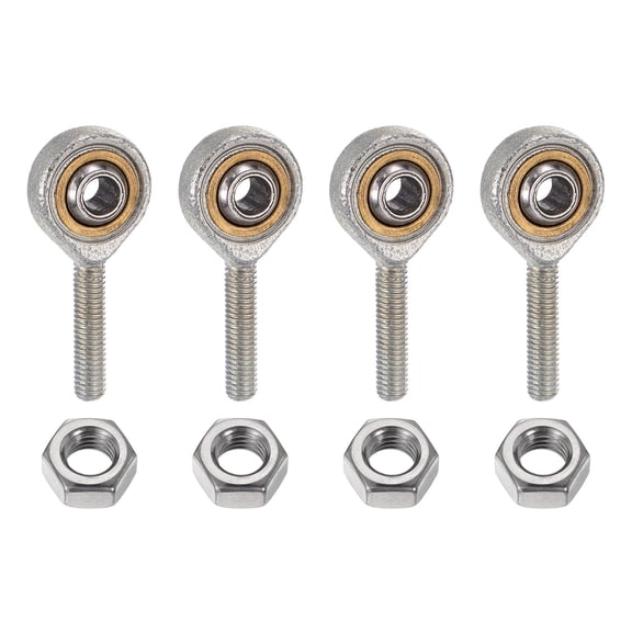 Uxcell 4 Pack M5 Ball Head Joint Rod End Bearing, M5x0.8 Left Hand Thread, Chrome Steel Self Lubricating Angle Ball Joint Socket End Fitting for Hinged Door, Automotive