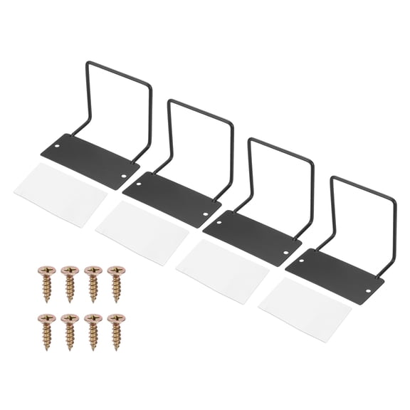 Uxcell 4 Pack Mattress Slide Stopper, 4.7 Inch x 3.9 Inch Mattress Retainer Bar Metal Non-Slip Slide Holders for Most Bed Frames to Prevent Sliding, Black