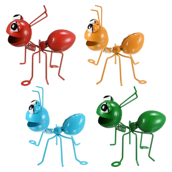 Uxcell 4-Pack Metal Ant Garden Decor, Metal Cute Ants Yard Decorations Decor Wall Art for Fence Ornaments/Hanging Decorations [Multicolor]
