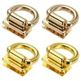 thumbnail image 1 of Uxcell 4-Pack Metal Bag Connector, Purse Clasp with D Ring for Bag/DIY Crafts Hardware Accessories [Light Gold, Gold Each 2], 1 of 7