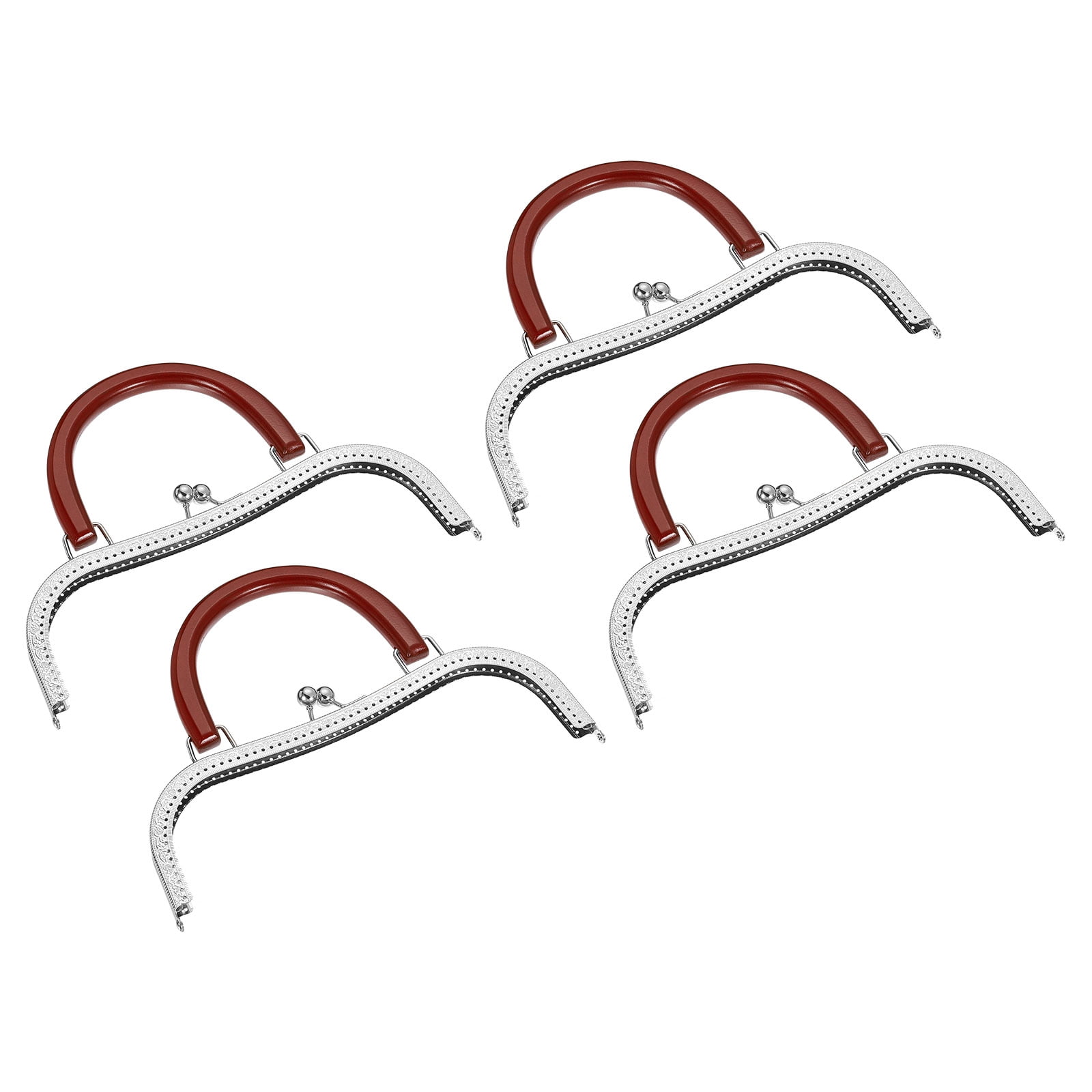 2 Fermoirs De Sac Métal Argent - Anse Kiss Clasp Rétro Semi-circulaire