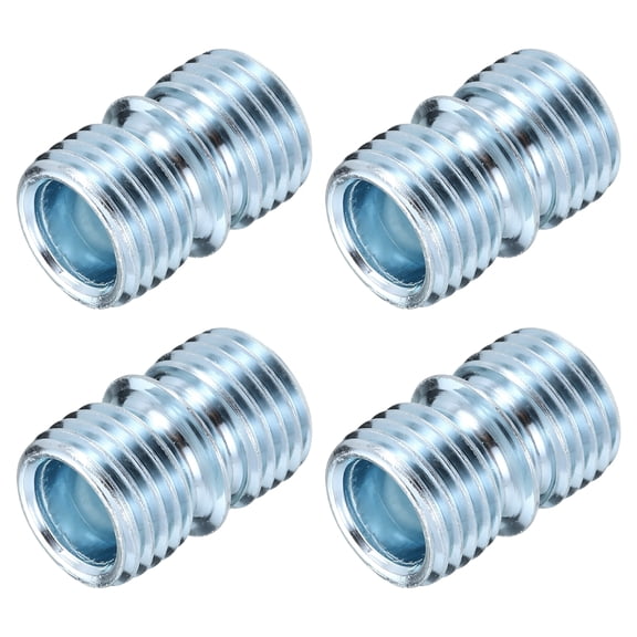 Uxcell 4 Pack Metal Rack Connector, 0.87" x 0.63" Wire Shelving Poles Coarse Thread Connector Shelf Holder Connection for Storage Shelf Wire Shelving Unit Replacement Parts, Silver