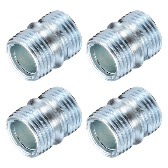 Uxcell 4 Pack Metal Rack Connector, 0.87" x 0.75" Wire Shelving Poles Coarse Thread Connector Shelf Holder Connection for Storage Shelf Wire Shelving Unit Replacement Parts, Silver