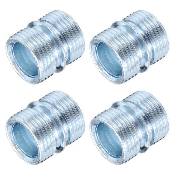 Uxcell 4 Pack Metal Rack Connector, 0.87" x 0.87" Wire Shelving Poles Coarse Thread Connector Shelf Holder Connection for Storage Shelf Wire Shelving Unit Replacement Parts, Silver