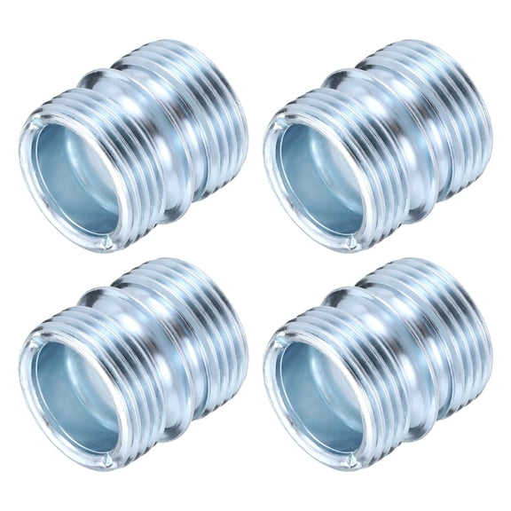 Uxcell 4 Pack Metal Rack Connector, 0.87" x 0.98" Wire Shelving Poles Coarse Thread Connector Shelf Holder Connection for Storage Shelf Wire Shelving Unit Replacement Parts, Silver