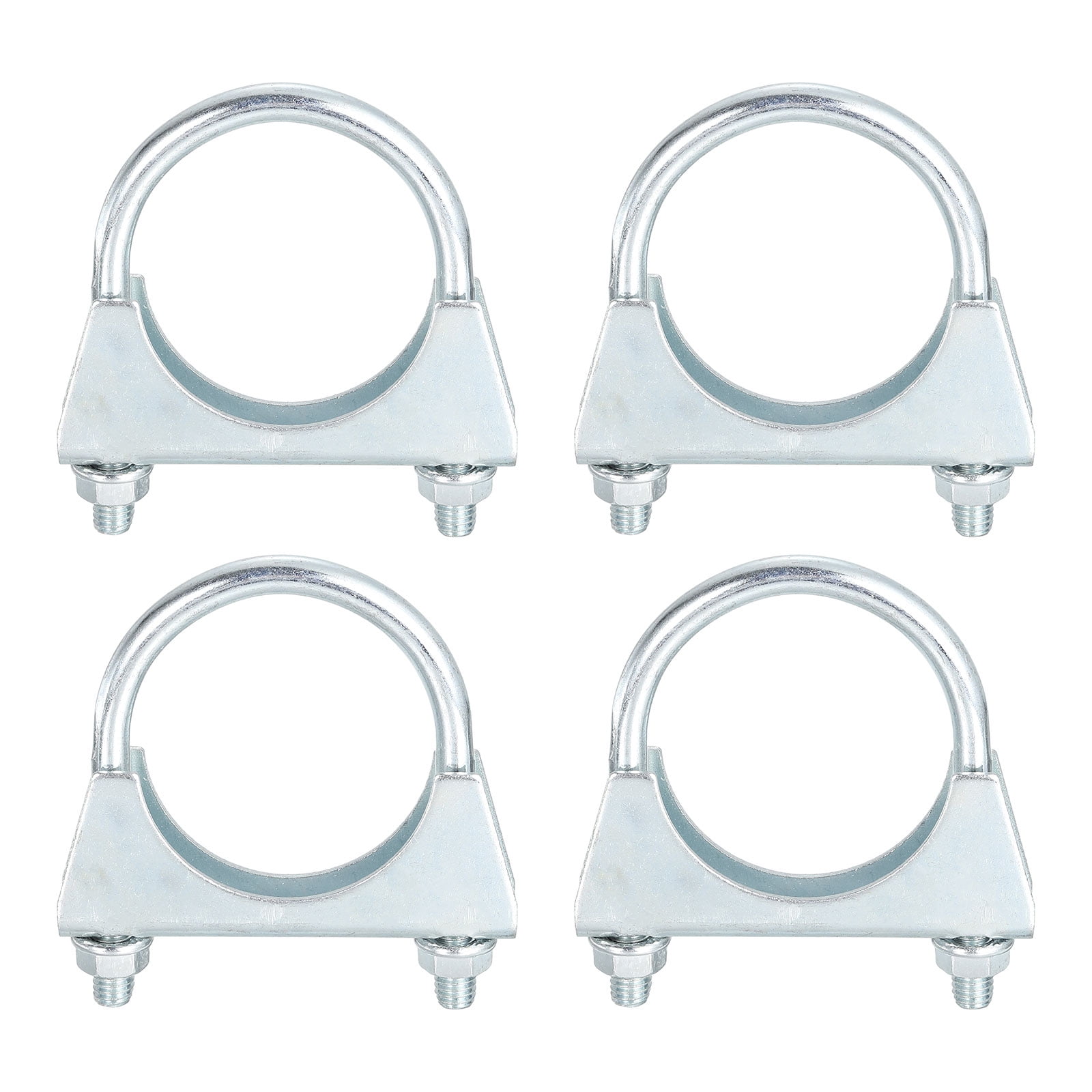 Uxcell 4 Pack Muffler U-Bolt Clamps for 51mm(2")  Diameter, U-shaped Exhaust Pipe Clamp, Saddle Type U-bolt Clamps for Pipes Connection