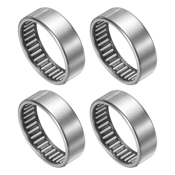 Uxcell 4 Pack Needle Roller Bearings, HK4516 Bore 45mm OD 52mm 16mm Width Steel Track Roller Bearings Open End for Mower, Lawn Tractor, Automotive