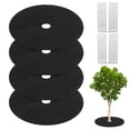 thumbnail image 1 of Uxcell 4-Pack Non-Woven Tree Mulch Ring, 16.5 Inch Tree Protector Mat W 16 Pcs Stakes for Plant Root Protection [Black], 1 of 7