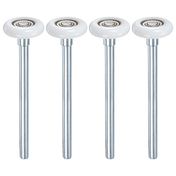 Uxcell 4-Pack Nylon Garage Door Rollers, 1.8" Garage Door Wheels 7" Stem, 6200zz for Garage Doors/Flap Doors, White