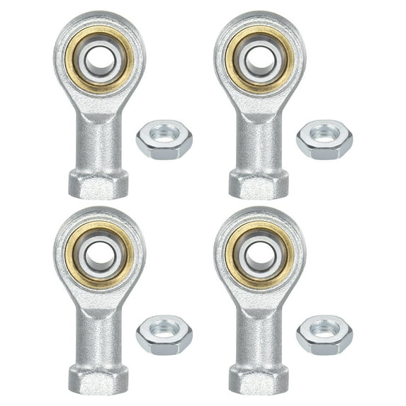 Uxcell 4-Pack PHSA6 Rod End Bearing, M6*1.0 Left Thread Female Thread Steel Joint Rod Ends W Jam Nuts