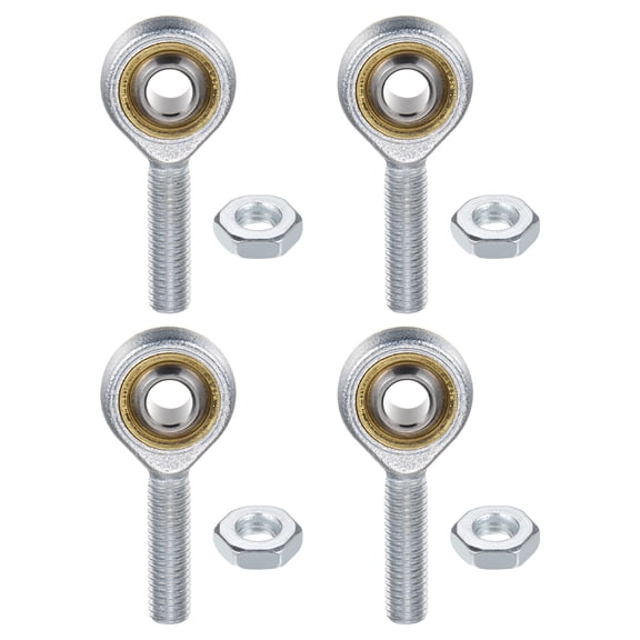Uxcell 4-Pack POSA8 Rod End Bearing, M8*1.25 Left Thread Male Thread Steel Joint Rod Ends W Jam Nuts